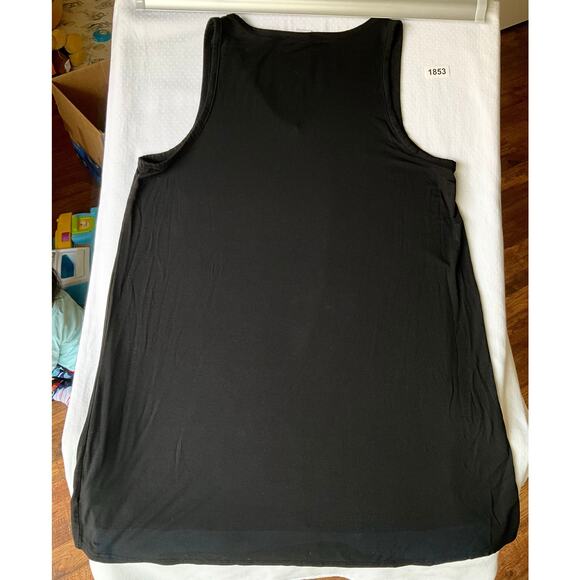 Gap Women’s Sleeveless V-neck Stretchy Long Blouse size L, Solid Black - Picture 6 of 6